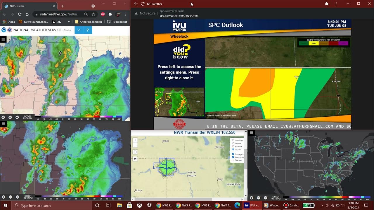 IVU Weather, NWS radar. Wheelock, North Dakota 6821 YouTube