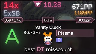 10.3⭐ Plasma | love solfege - Vanity Clock [Extra] +DT 96.73% | 671pp 14❌ - osu!