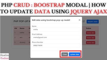 PHP CRUD-5:(Bootstrap pop-up modal) - How to Update data using JQUERY AJAX