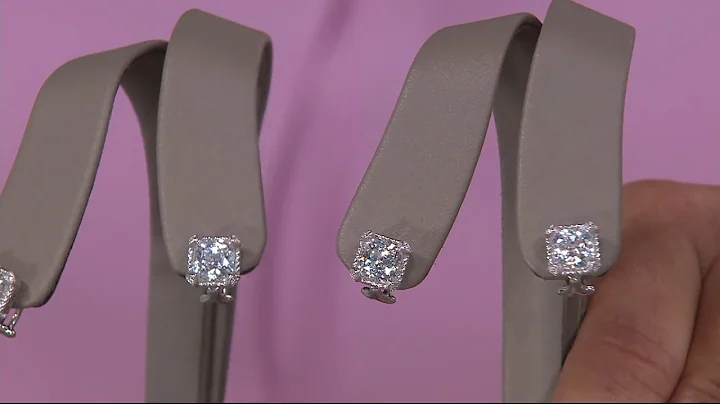 Judith Ripka 118 Facet Cushion Cut Diamonique Earr...