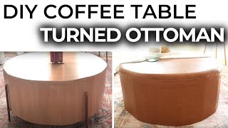 DIY FURNITURE // DIY OTTOMAN (How To Turn A Table Into An Ottoman Without Sewing) by Hunner's Designs 10,839 views 3 years ago 8 minutes, 5 seconds