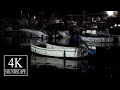 Small fishing harbour sounds at night | Lyme Regis Harbour, Dorset UK | 4K SOUNDSCAPE