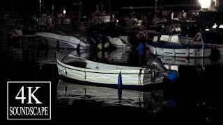 Small fishing harbour sounds at night | Lyme Regis Harbour, Dorset UK | 4K SOUNDSCAPE