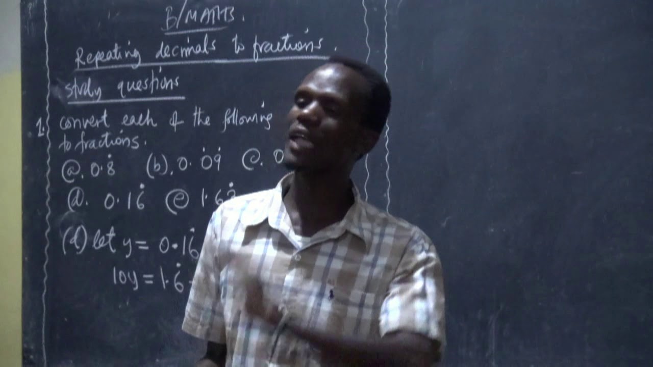 B/MATHEMATICS FORM ONE ;REPEATING DECIMALS(RECURRING DECIMALS) - YouTube