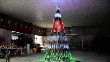 RGB LED Pixel Christmas tree for outdoor decorations #RGBtree  #ChristmasTree #pixelTree #xmasTree