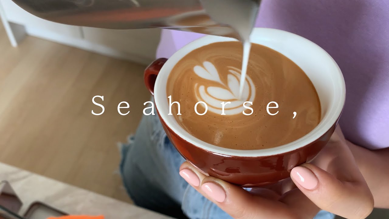 Cómo practico dibujar Latte Art Seahorse, Barista Joy, Home cafe