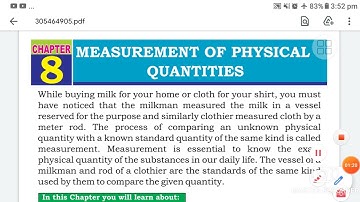 Chapter 8 Measurement of Physical Quantities  Part 1 class 8 Science | JEST and PST