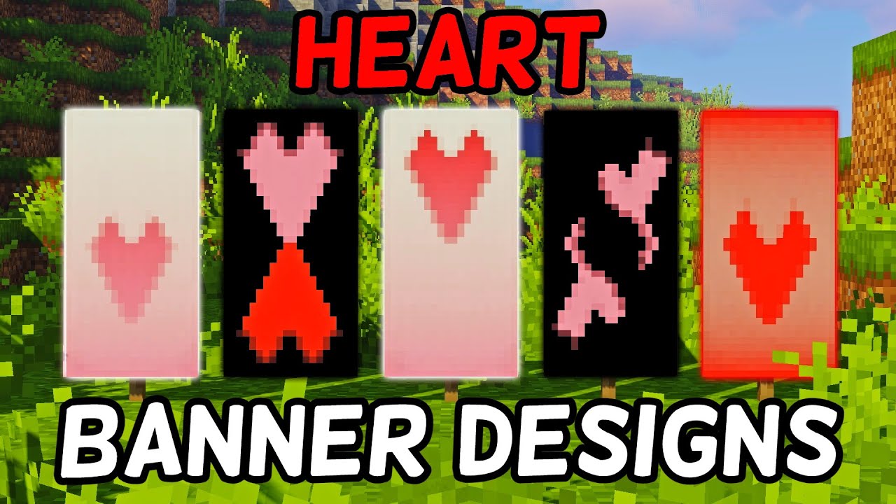 5 Heart Minecraft Banner Designs 1 16 Youtube