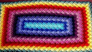 How To Make A Bavarian Rectangle With Crochet كروشيه مستطيل الدوائر لعمل مفرش سرير سفره قطعه واحده