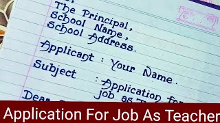 Handwritten Application For The Post Of School Teacher || Teacher Chya Post Sathi Application screenshot 1