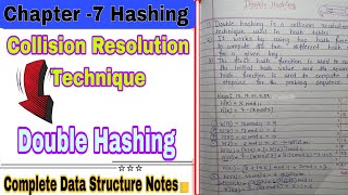 7.4 || Double  Hashing|| Collision Resolution Technique in Hashing  || #datastructures #clanguage