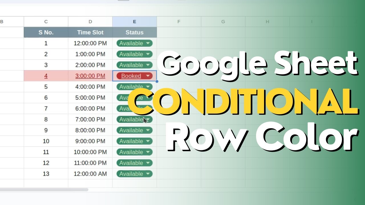 Dynamic Row Colors from Dropdowns in Google Sheets - YouTube