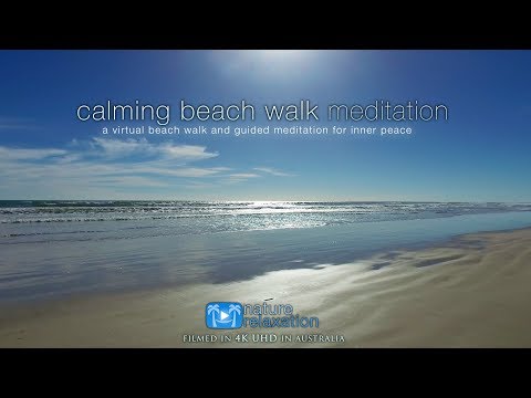4K UHD Guided Meditation + Virtual Beach Walk Australia for Stress Relief, Inner Peace & Happiness