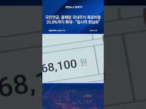 국민연금, 올해말 국내주식 목표비중 20.8%까지 확대…"일시적 현실화"