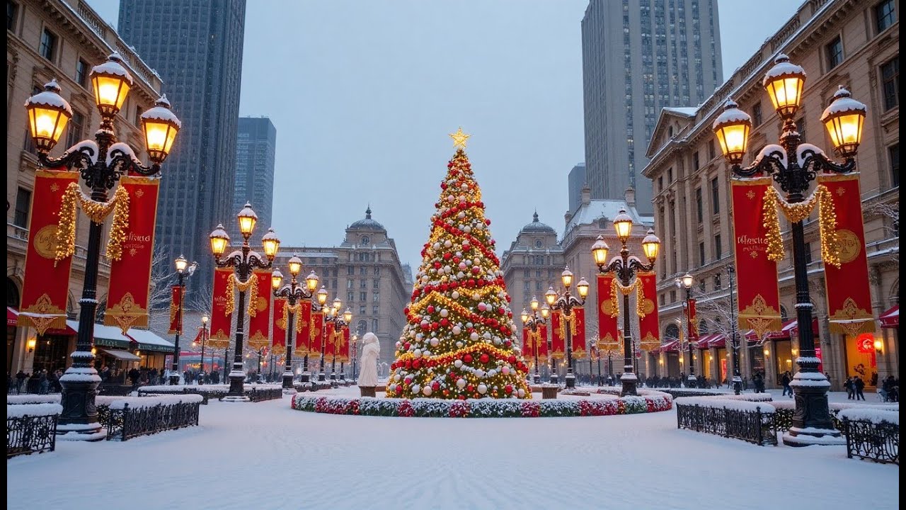 🔥 LIVE Now!  Cozy With Holiday Fireplace Ambience | Gentle Piano Music & Festive Winter Scenes