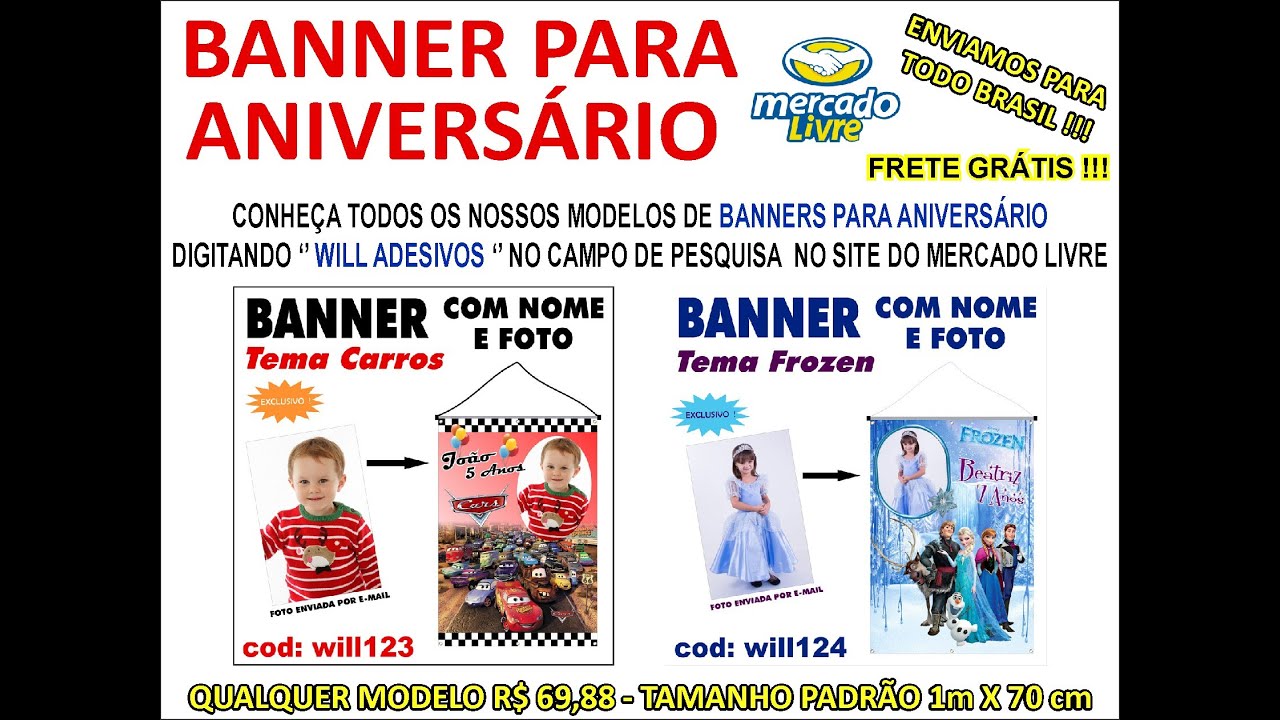 Banners Personalizados Para Aniversario No Site Do Mercado Livre