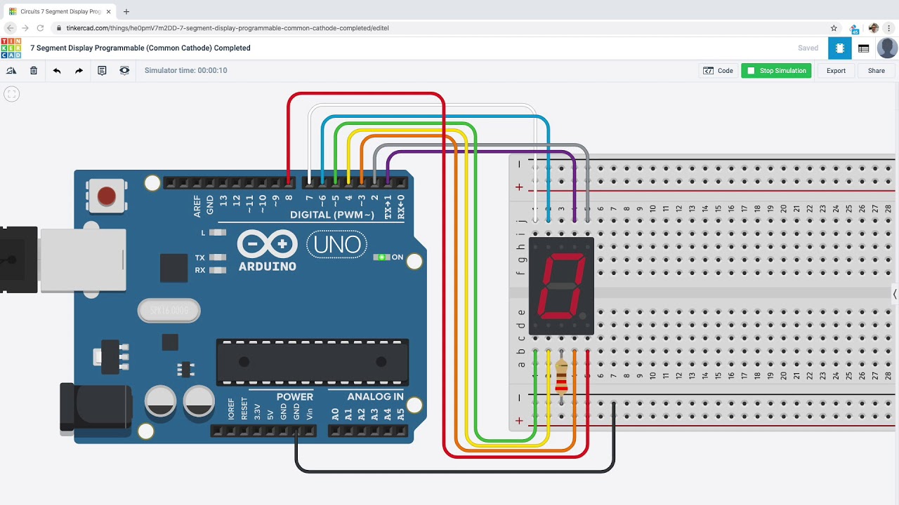 Circuit Design Arduino Display De 7 Segmentos Tinkercad Images | Images ...