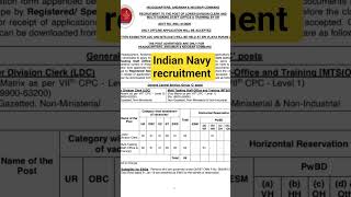 Indian Navy recruitment mts ldc notification out #ssc #ssccgl #sscchsl #indianarmy #indiannavy