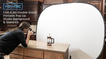 Fovitec:- 1.5m x 2m Double-Sided Portable Pop Up Studio Background And Stand Kit For Video