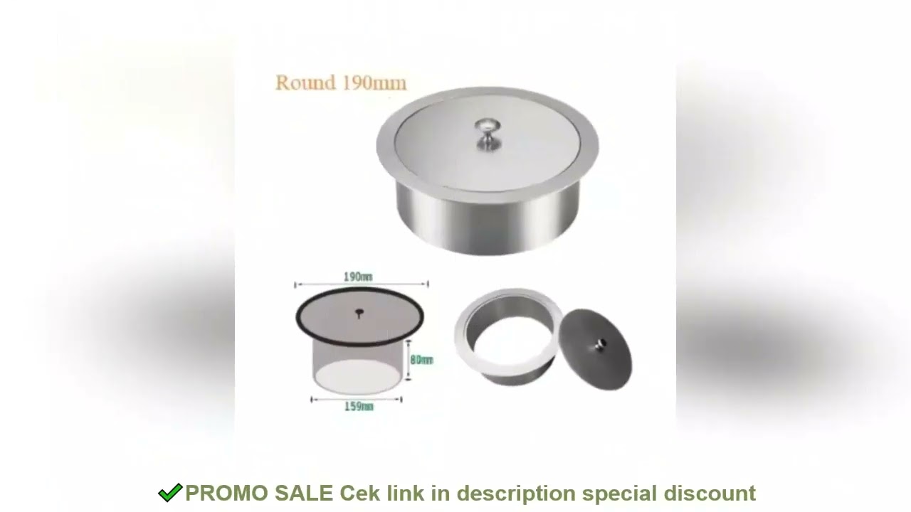 SUS304 Round Square Rectangle Waste Trash Chute With Unhinged Knob Lid Cover Kitchen Countertop Lab