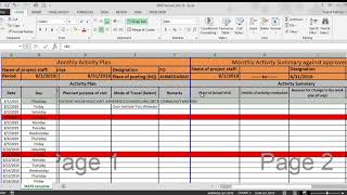 Monthly Activity Plan Format
