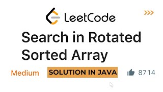 Search in Rotated Sorted Array | Code Solution in Java | LeetCode