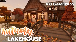 🤎 no gamepass cottagecore lakehouse [ bloxburg exterior build ]