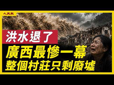 洪水退去后，广西最惨一幕曝光！整个村庄成废墟！灾民挨饿多日、