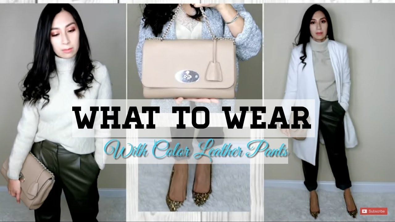 How To Style H&M Leather Pants | What To Wear With Olive Leather Pants ...