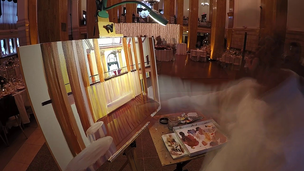 Time-lapse of Live Wedding Painting by Mark at 90 State, Albany, NY
