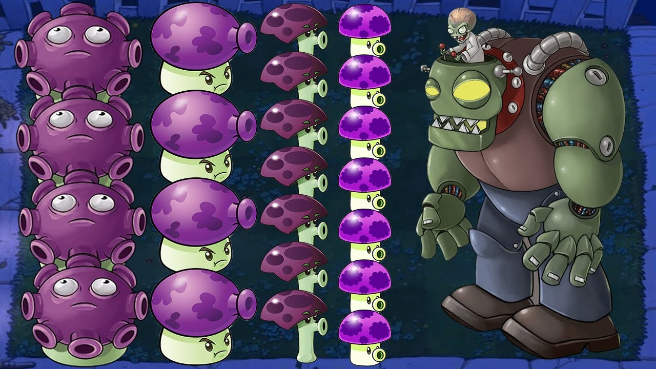 All Shroom Vs Giga Gargantuar Vs Dr. Zomboss - Plants vs Zombies Hack ...