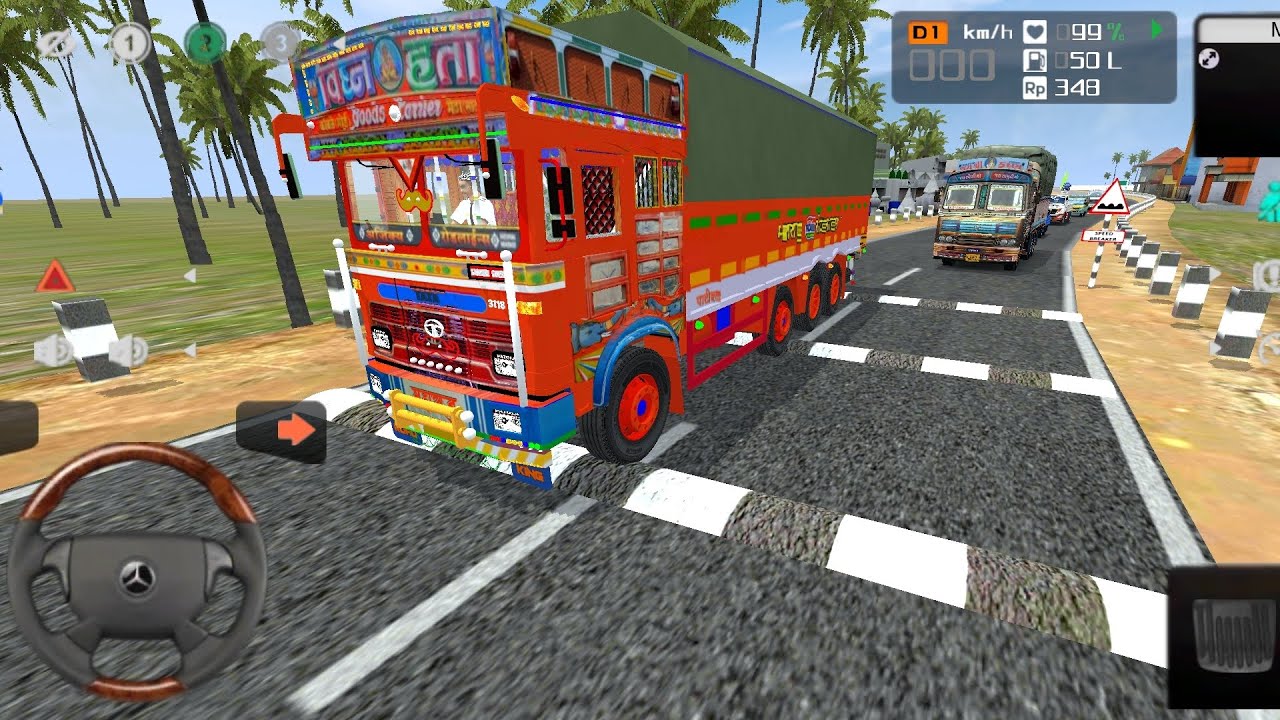 Tata 3118c realistic ✅💯 Truck drive indian traffic speed breaker road map mod - Android gameplay 