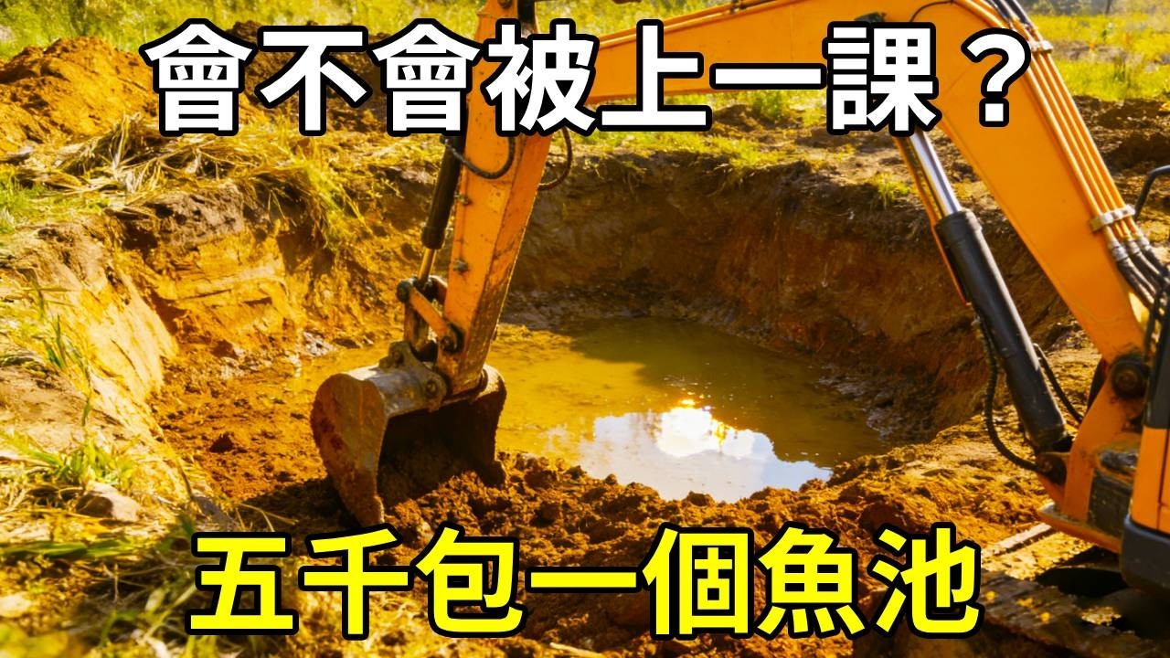 裝上新挖鬥，五千包一個魚池是怎樣的體驗，會不會被上一課？ 【陳師傅開挖機】