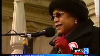 Retirees protest tax pensions proposal