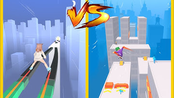 Sky Roller Vs Parkour Race : Gameplay Walkthrough Part 1 - Level 1-9999 All Level (iOS, Android)
