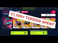 Asphalt 9 - Spent 21,000+ tokens on 290 packs for 4th of July Bugatti Chiron packs. From 0* to 4*.