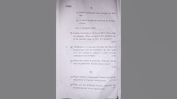 Principles of Marketing Question Paper Delhi University DU B.COM Program regular