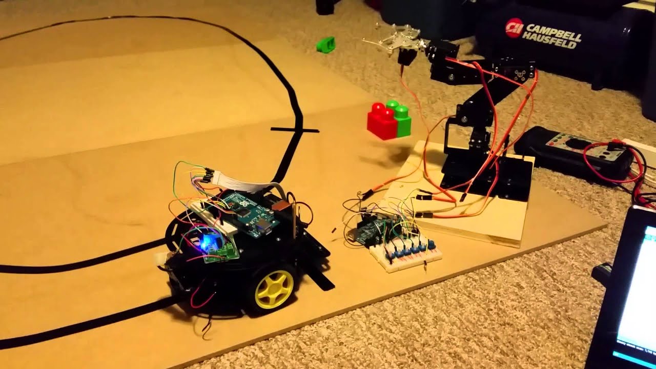 Arduino line following - YouTube