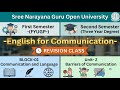 English for Communication Revision-Block 1 Unit 2: Barriers of Communication First-Second Sem #sgou