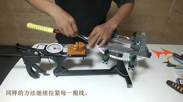 Completeprocess stringing a badminton racket using my DIY stringer