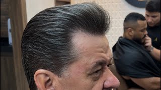 ASMR barber corte social todo na tesoura com técnicas de pente corrido