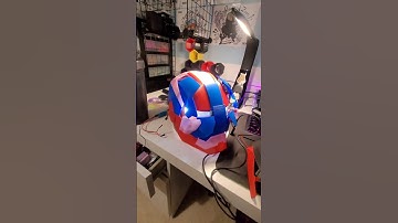 3d printed Iron MAN Helmet MK5 #ironman #marvel #ironmanhelmet #arduino #programming