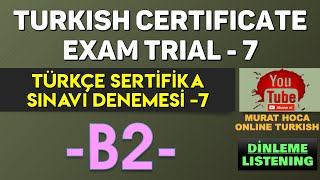 B2 Tömer - Tys Türkçe Sertifika Sınavı Denemesi 7 - Contact For Turkish Lesson - B2 Turkish Exam