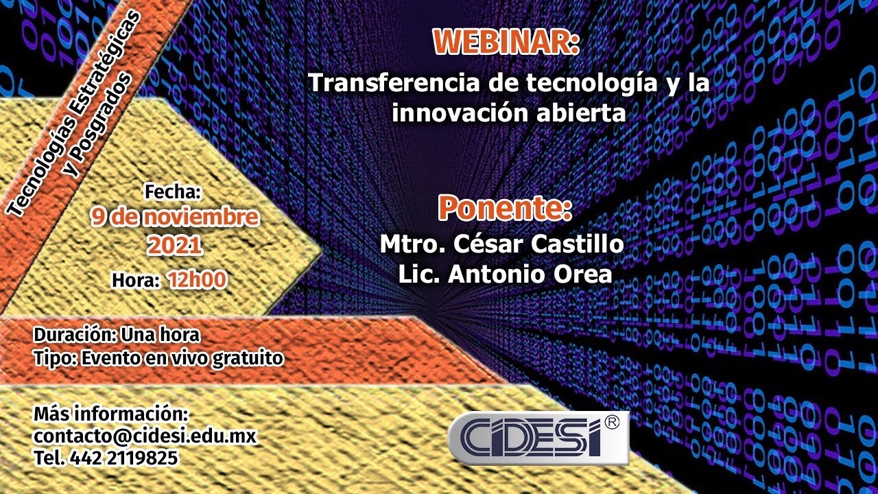 Webinar: Transferencia de tecnología y la innovación abierta