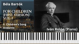 Béla Bartók, For Children, Vol. I: II. Children's Song. Andante │ Piano Tutorial