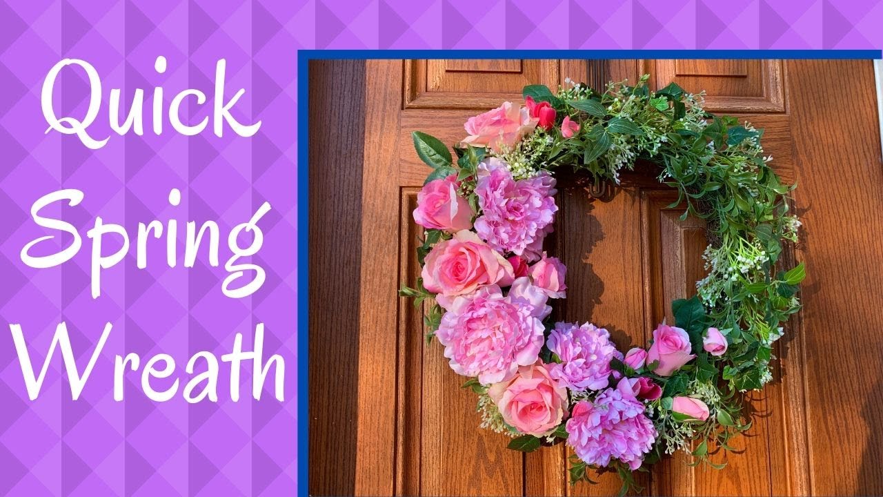 Quick and Easy Spring Wreath Seasonal Wreath Challenge Spring 2020 🌷