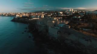 Aerial view - Forte de Santo António da Barra, São João do Estoril - Drone Footage