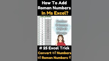 How To Add Roman Number In Ms Excel🔥 #excel #exceltips #exceltutorial #shorts