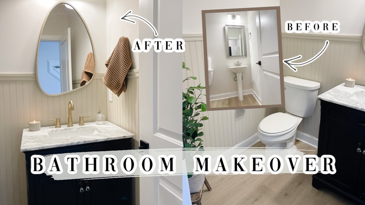 *EPIC* POWDER BATHROOM MAKEOVER | DIY BUDGET FRIENDLY ROOM ...