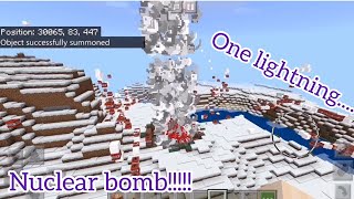 HOW TO MAKE A SUPER DESTRUCTIVE LIGHTNING STRIKE WITH CRAZY AMOUNTS OF TNT!!!!!!! COMMAND BLOCK